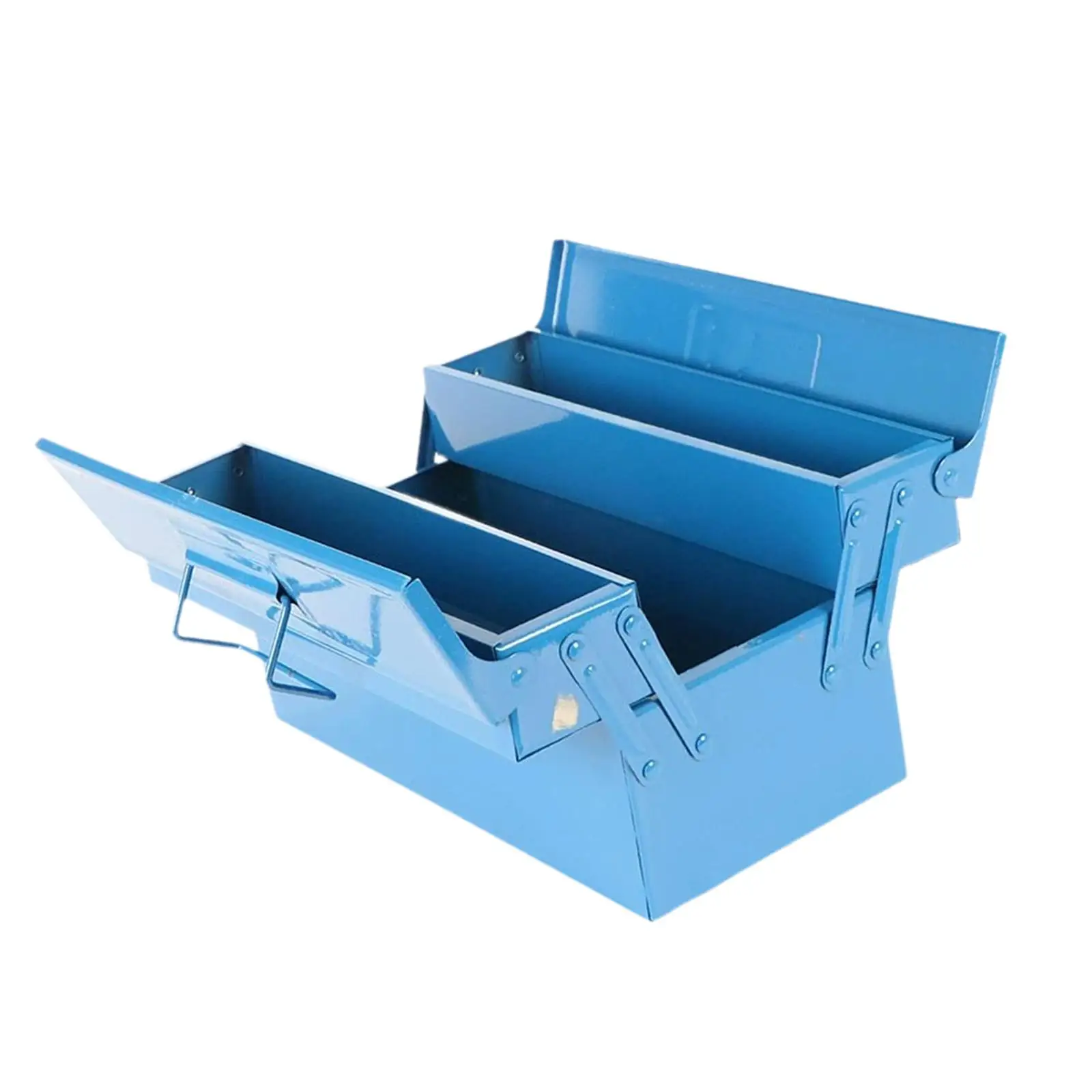 Iron Folding Tool Box with Handle Automobile Repair 2 Layer 3 Tray Hardware Organizer for Mechanical Repairs Car Warehouse Home