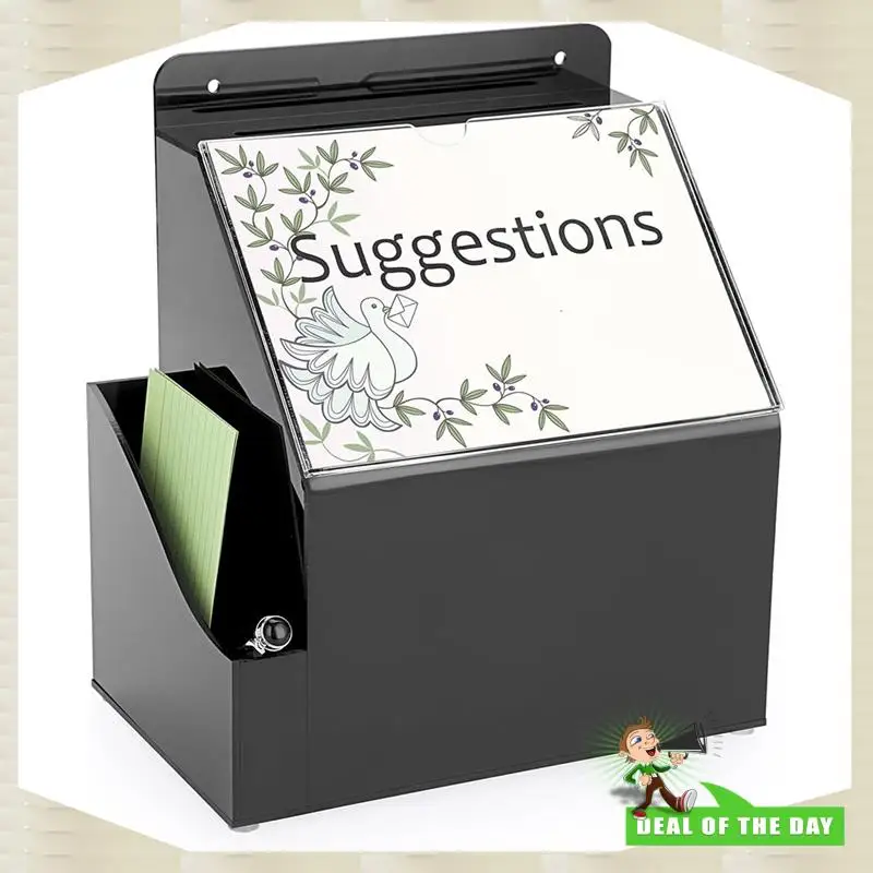 24-Hour Delivery Acrylic Suggestion Box With Lock Wall Mounted Acrylic Donation Box With 5X7inch Sign Slot Office Ballot Boxes
