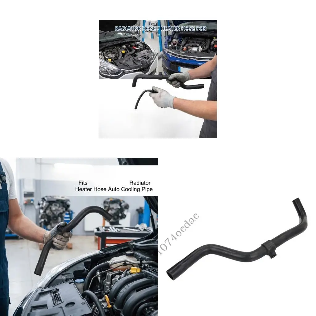Molded Radiator Hose Replacement Part 6001547051, Black Rubber Cooling Hose with Curved Bend for Engine Bay Service Work and