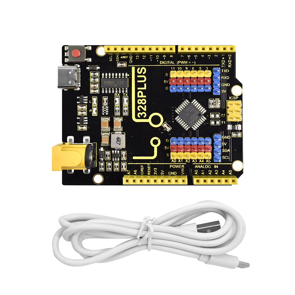 Keyestudio 328 PLUSUNO Control Board ATMEGA328PB Microcontroller   + Type-C  Cable Compatible with Arduino UNO R3 Board