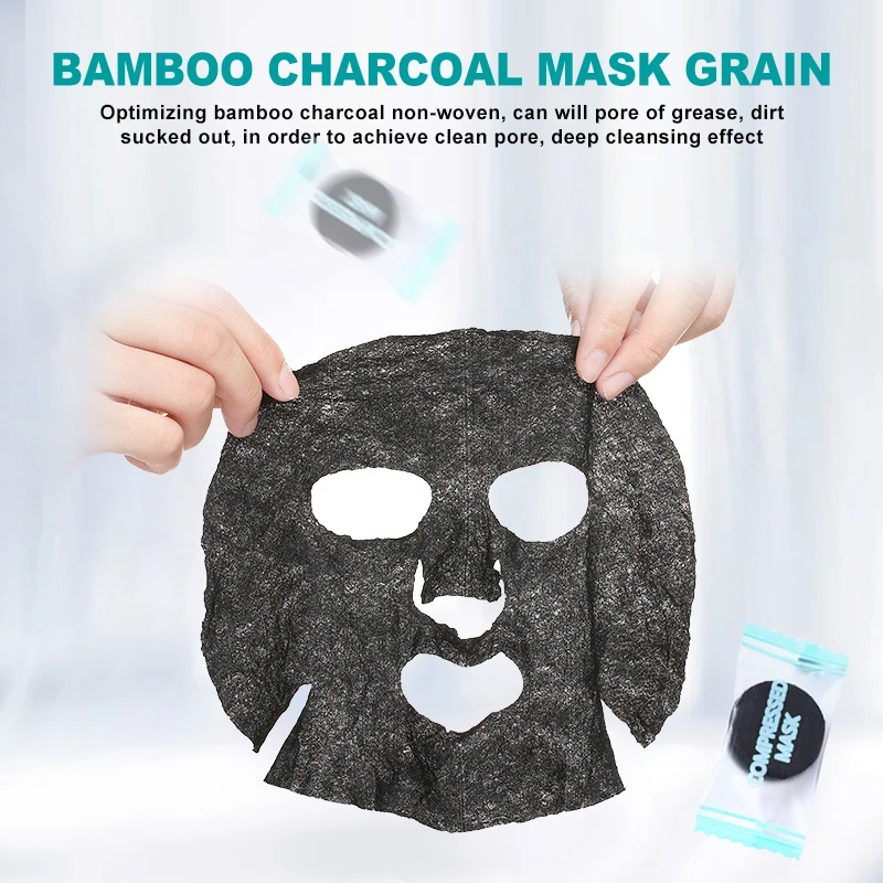 Mascarillas blanqueadoras para la piel, máscaras de carbón de bambú, exfoliación suave, bolsa