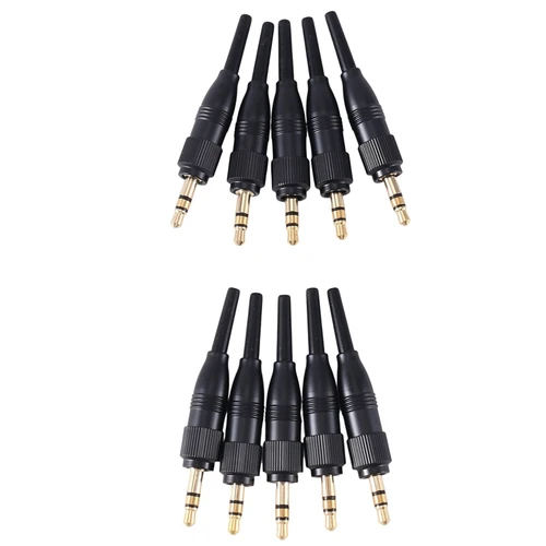 Imagen 1 del producto Kit de conector de bloqueo de Audio para micrófono, tornillo estéreo de 10 piezas, 3,5 Mm, 1/8 pulgadas, para Sennheiser, Sony D11/V1/P03, adaptador de enchufe de repuesto