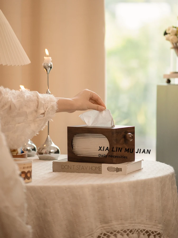 

Элитный креативный держатель для салфеток из черного ореха для гостиной, простой современный стиль, украшение для дома, производство Китай