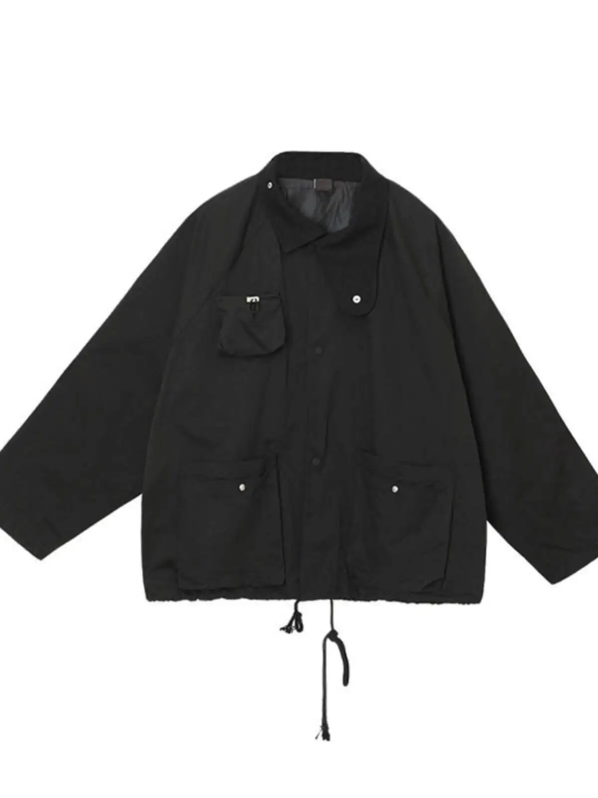 Women's 2025 Spring Thin Korean Style Oversized Utility Jacket Lazy Vibe Stand Collar Design Niche Trench Coat