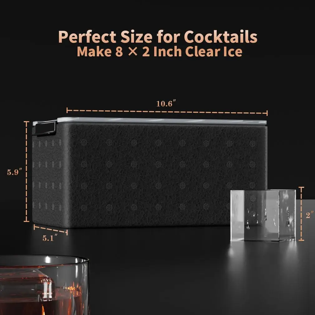 Clear Ice Cube Tray for Whiskey: 2Inch Clear Ice Cube Maker -Square Ice Cube Tray for Bourbon Old Fashioned Whisky