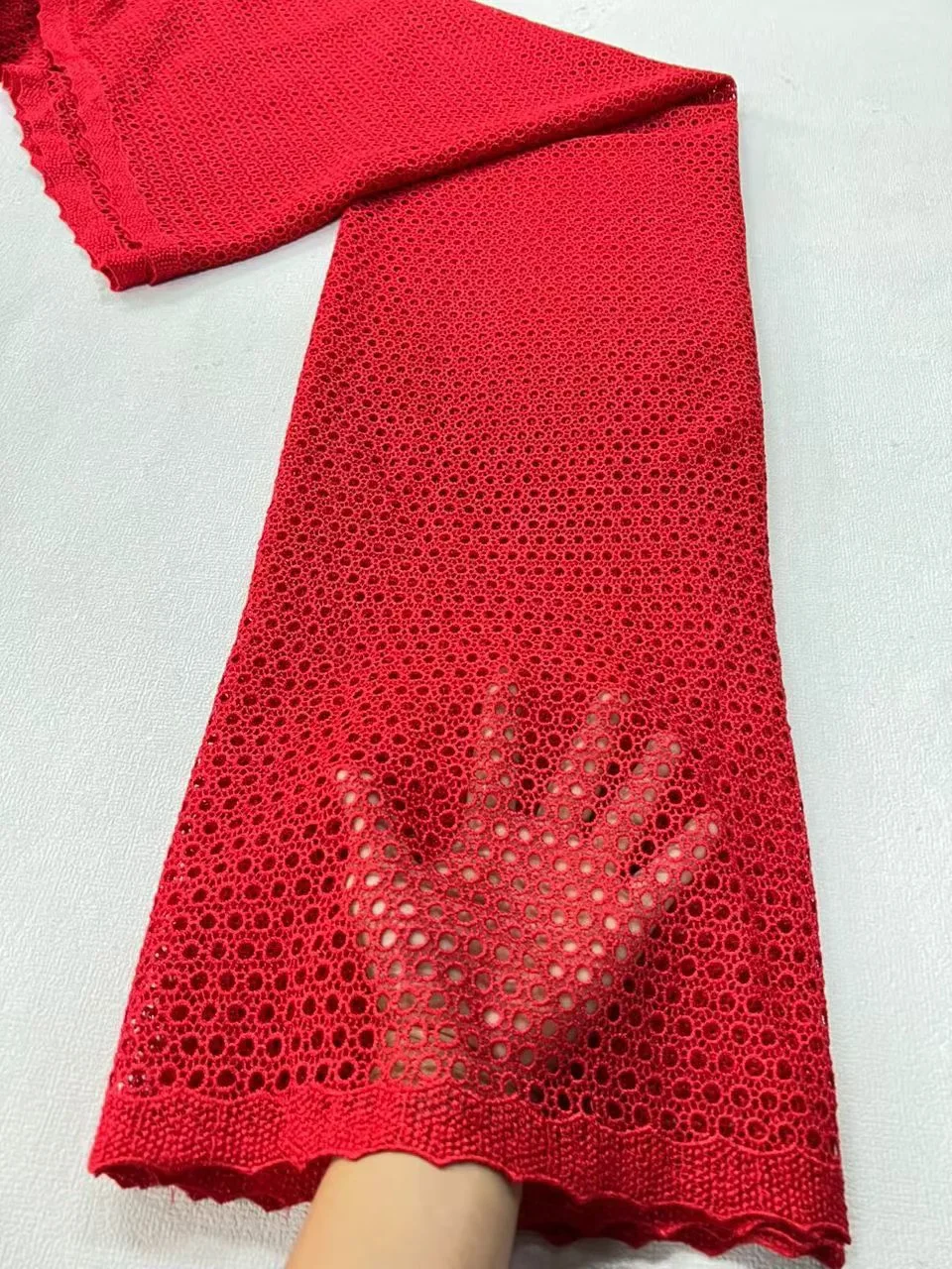 

2025 High Quality African Nigerian Tulle Lace Fabric Embroidery Sequins French Guipure Fabric for Party/Wedding Dresses 5 Yards