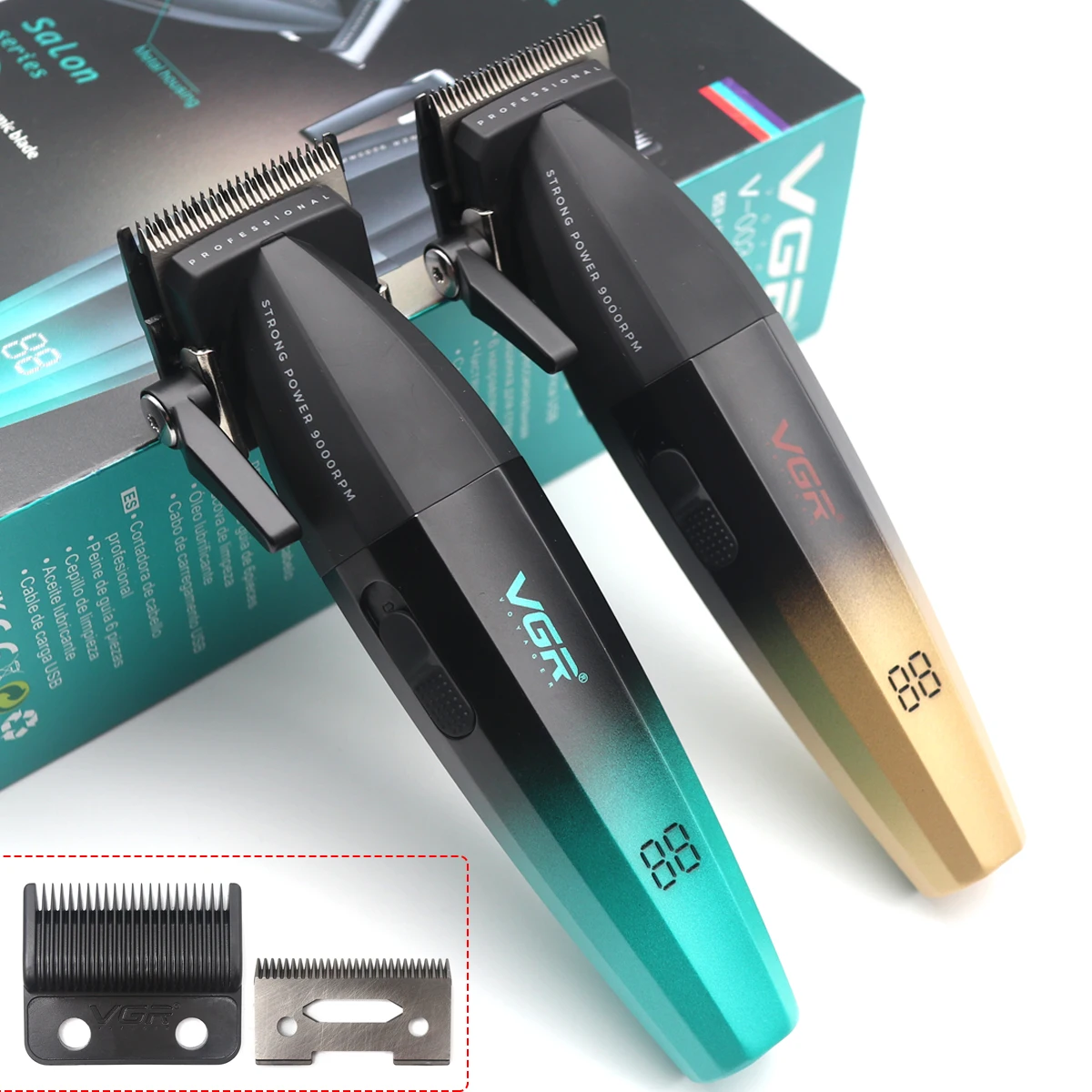 9000 RPM VGR V003 Professional Hair Clipper for Men Full Metal USB Men's Barber Machine Ceramic Blade Hair Cutting Machine