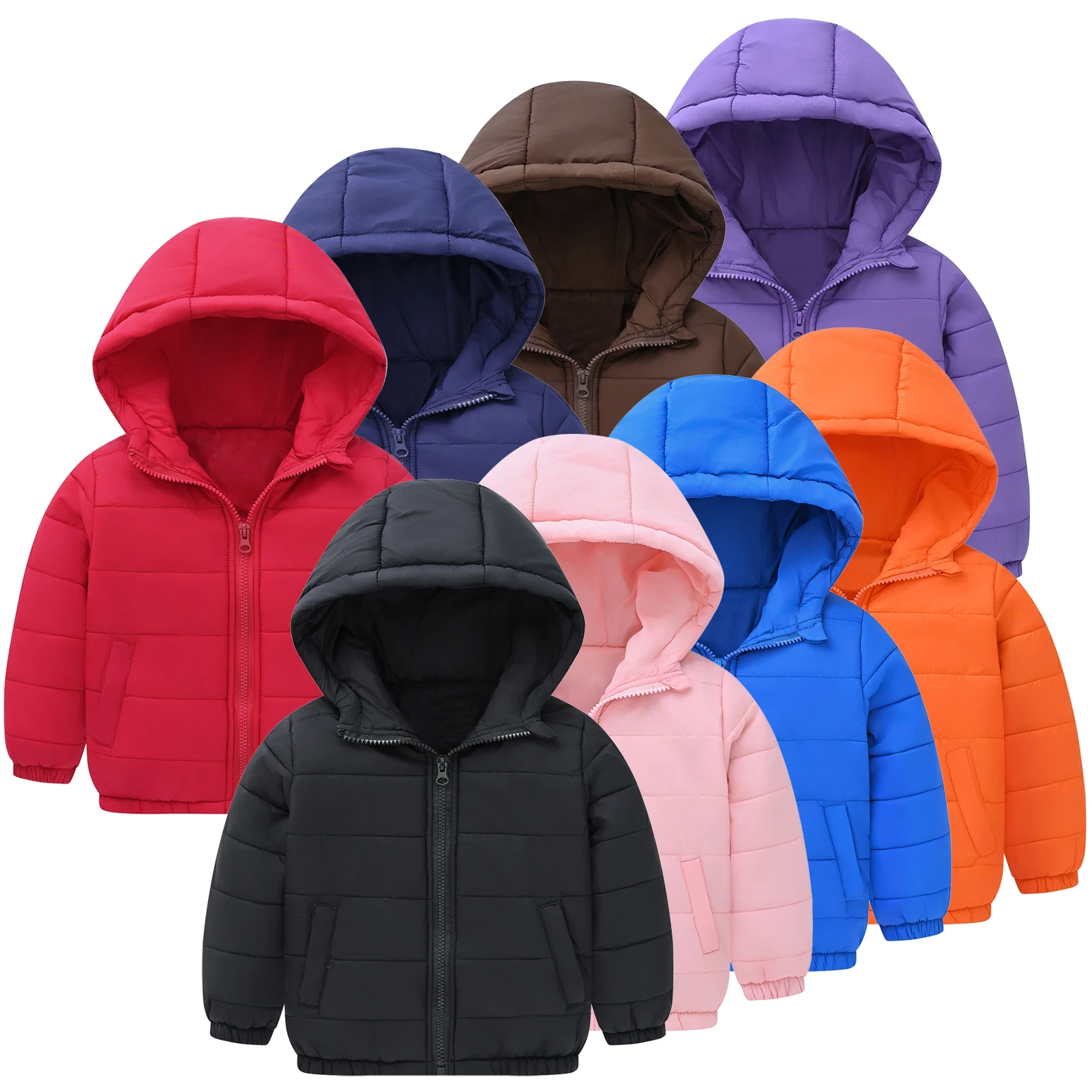 

Однотонная детская пуховая хлопковая куртка, ветрозащитная теплая парка для мальчиков, пуховик для девочек, зимние легкие детские стеганые куртки