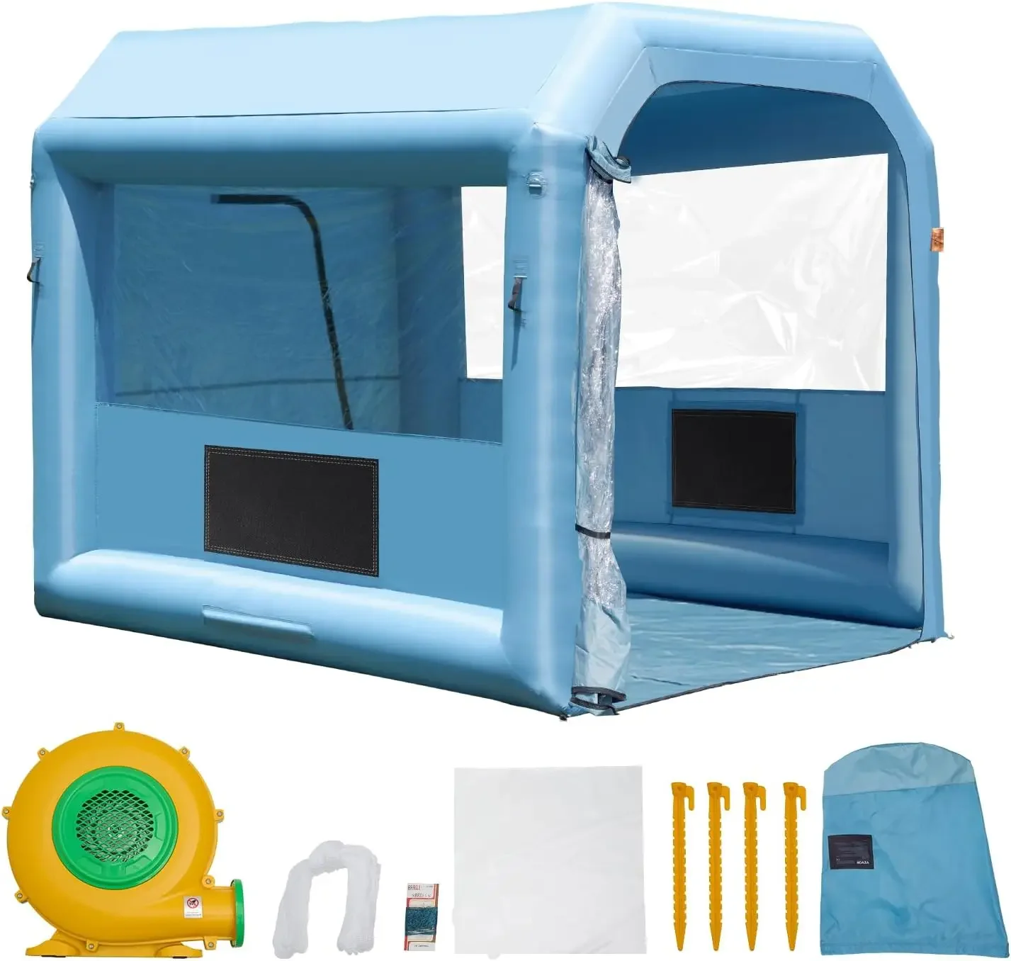 Inflatable Paint Booth, 9.8 x 8.2 x 8.2 ft Inflatable Spray Booth, with 550W Powerful Blower and Air Filter System