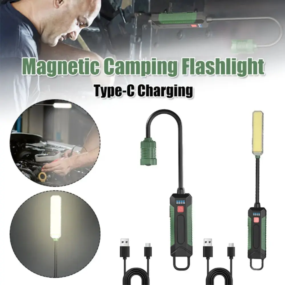 Type-C Rechargeable Magnetic Flashlight 360° Flexible Waterproof Magnet COB Work Light Lightweight Construction Portable Design