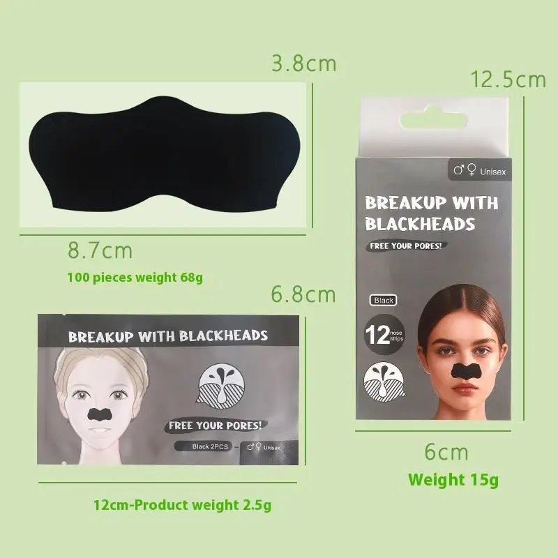 Strisce per il naso per punti neri Rimozione dell'acne Maschera istantanea per sblocco dei pori Pulizia profonda Patch per la pulizia del naso Patch per maschera per la cura della pelle di bellezza