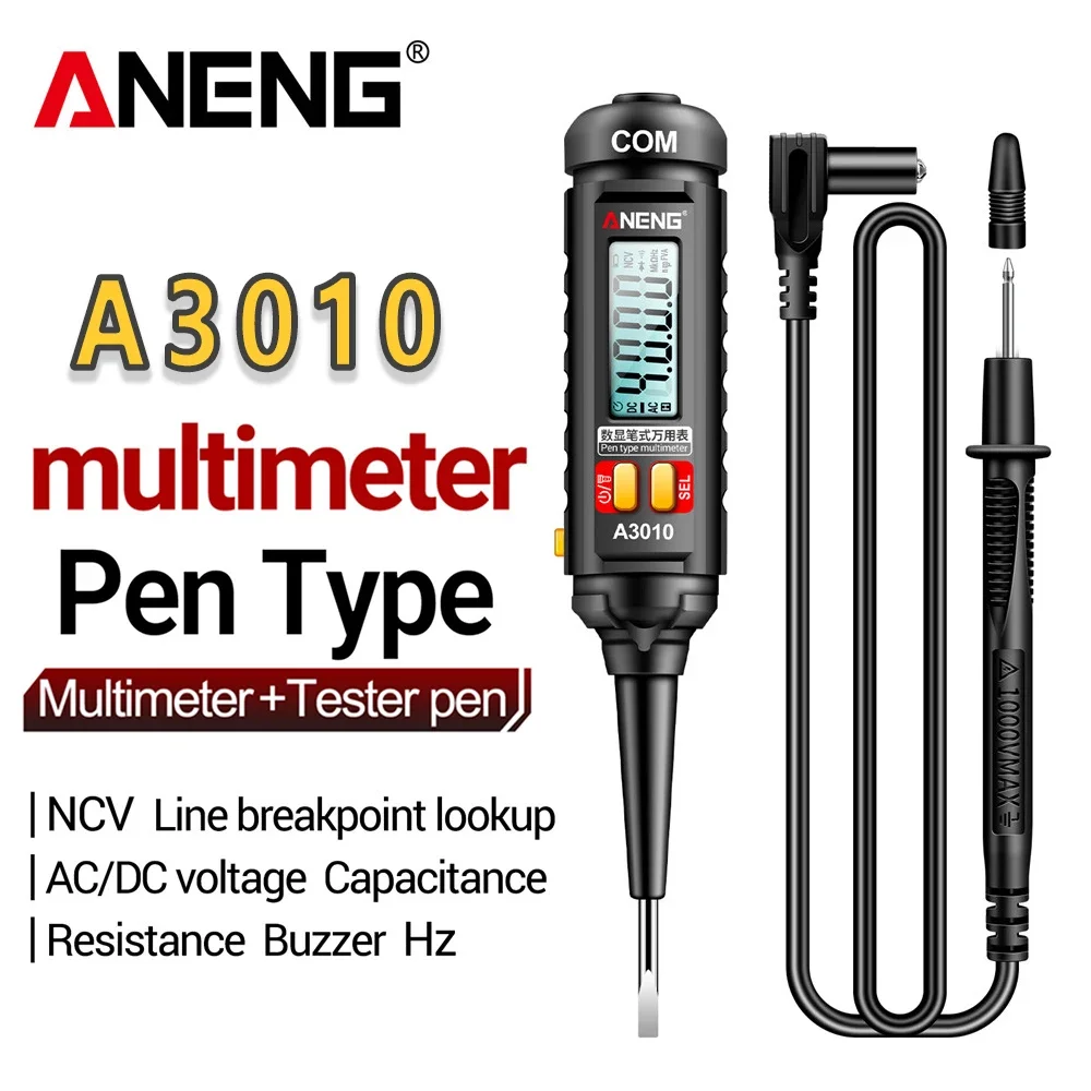 【セール中】ANENG A3010 4000カウント スマートデュアルユース NCV電圧検知ペン型バックライトマルチメーター デジタル自動ランキングツール