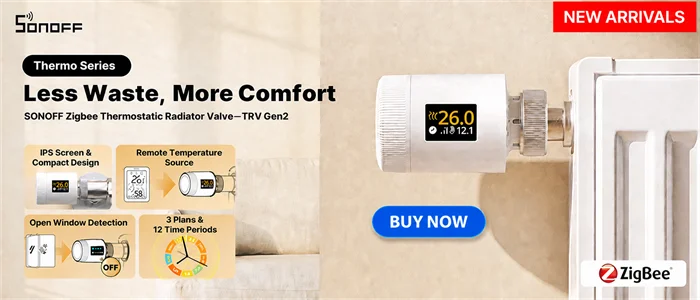 1-6PCS SONOFF TRVZB Zigbee Thermostatic Radiator Valve Smart Home eWeLink App Remote Control Works with SONOFF ZB Bridge-P