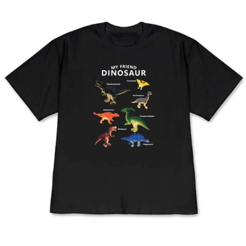 2026 Cute Dinosaur Print Shirt - Boys' and Girls' Cute Tyrannosaurus Rex Dinosaur Pattern T-Shirt - Fashionable and Versatile