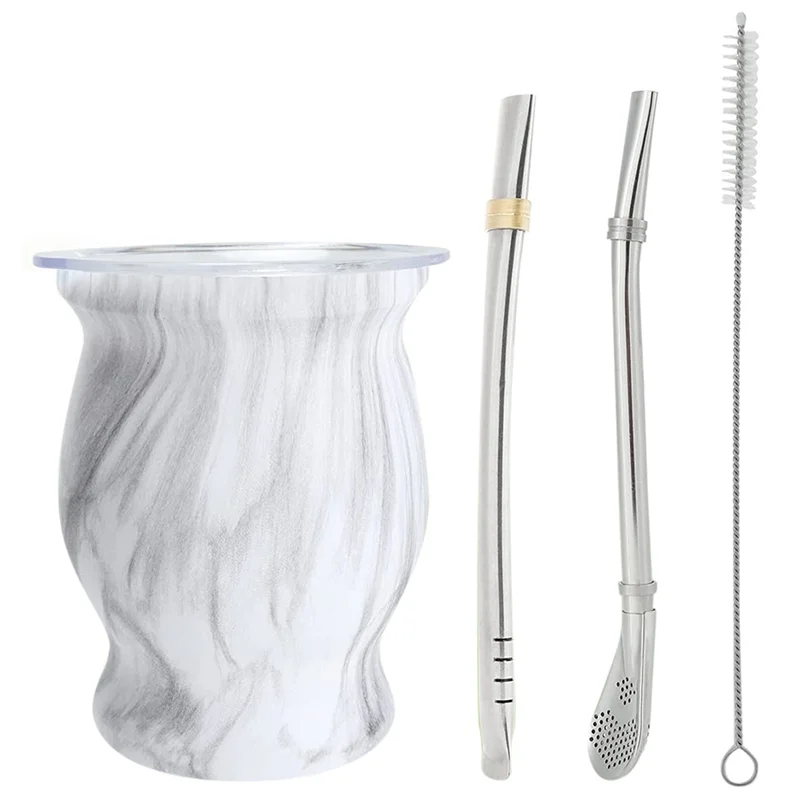 ABUG-Yerba Mate Cabaña Natural (Copa Mate Tradicional Original - 230ML) Incluye 2 Bombillas (P pajitas Yerba Mate)