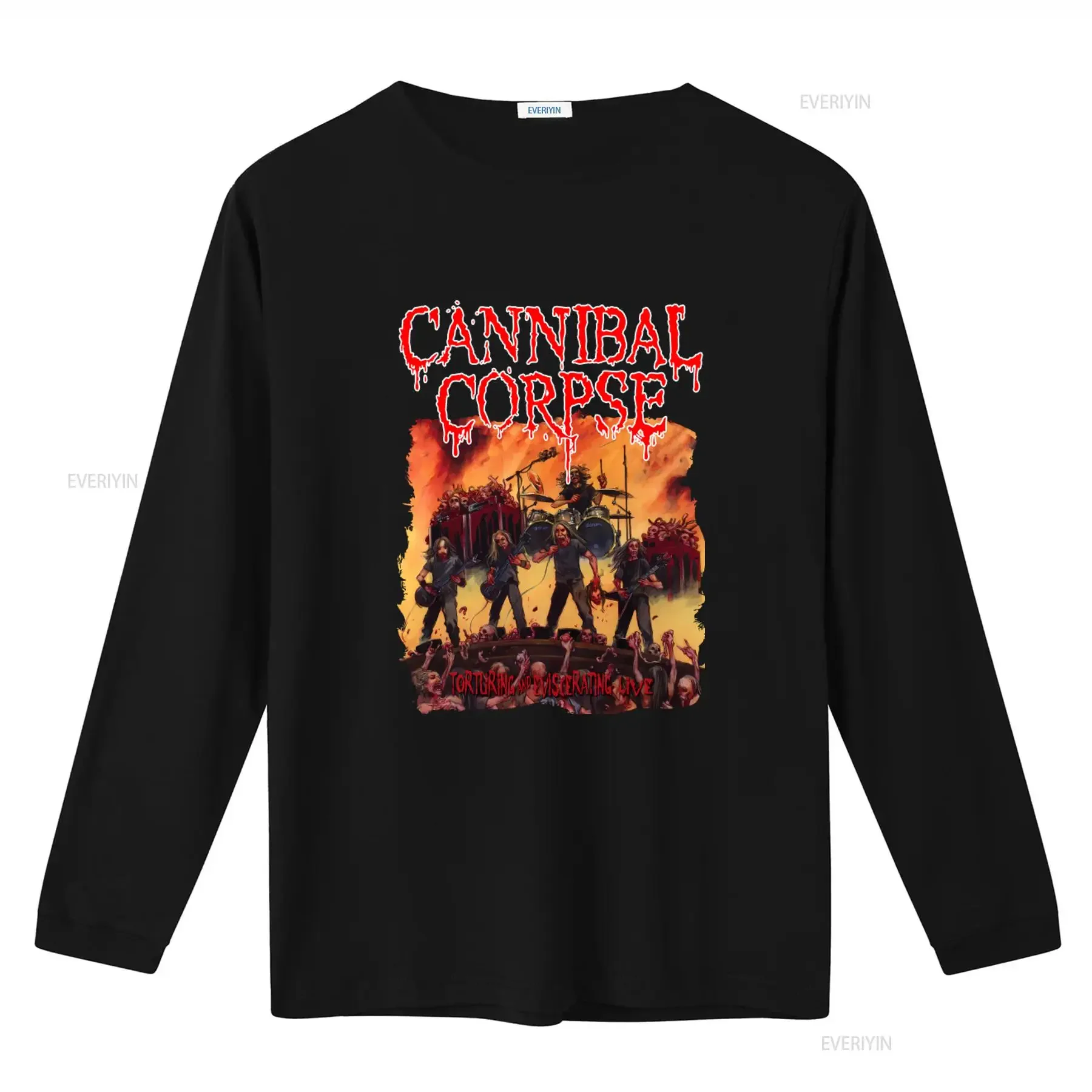 Cannibal Corpse Torturing And Eviscerating Live Album T Shirt Heavy Metal Band Design vintage Washed Soft homme Stretched
