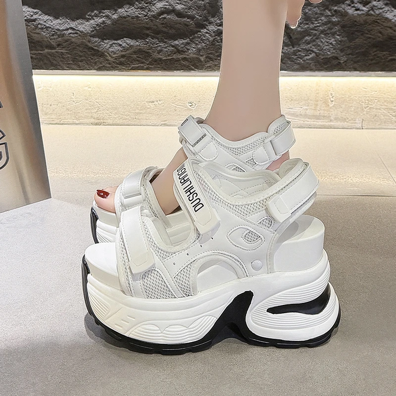 

10.5CM Women's Sandals Comfort Shoes New 2026 Women Summer Open Toe Beach Flip Flops High Platform Breathable Walking Slippers