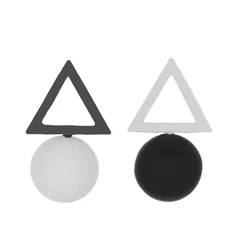 2025 Korean version of asymmetric fashion triangle pentagram square different candy color women's earrings boucles d'oreilles de