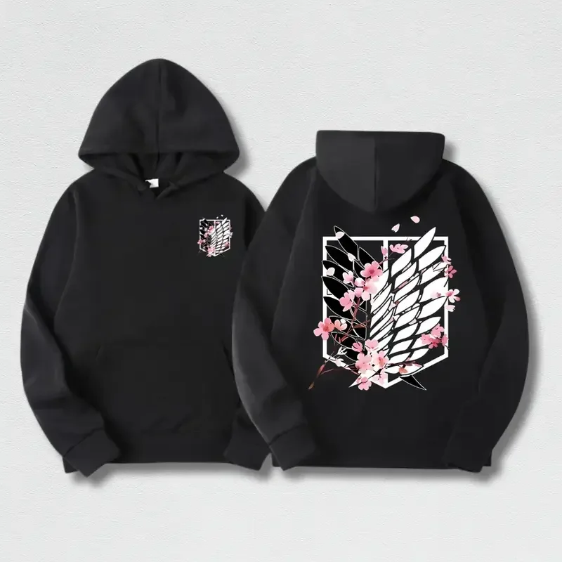Men's Attack on Titan Graphic Hoodie - Menswear Streetwear Clothing, Harajuku Anime Pullover, Cool Dacron Clothes for Party & Halloween Outfits, S Size Tops, Casual Fashion Apparel, T-Shirt,sohochic
