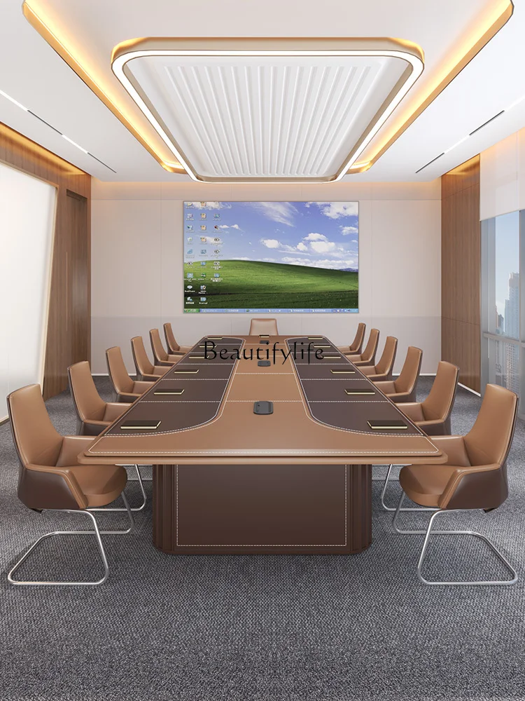 Large Conference Table Simple Modern Conference Room Business Negotiation High-End Desk