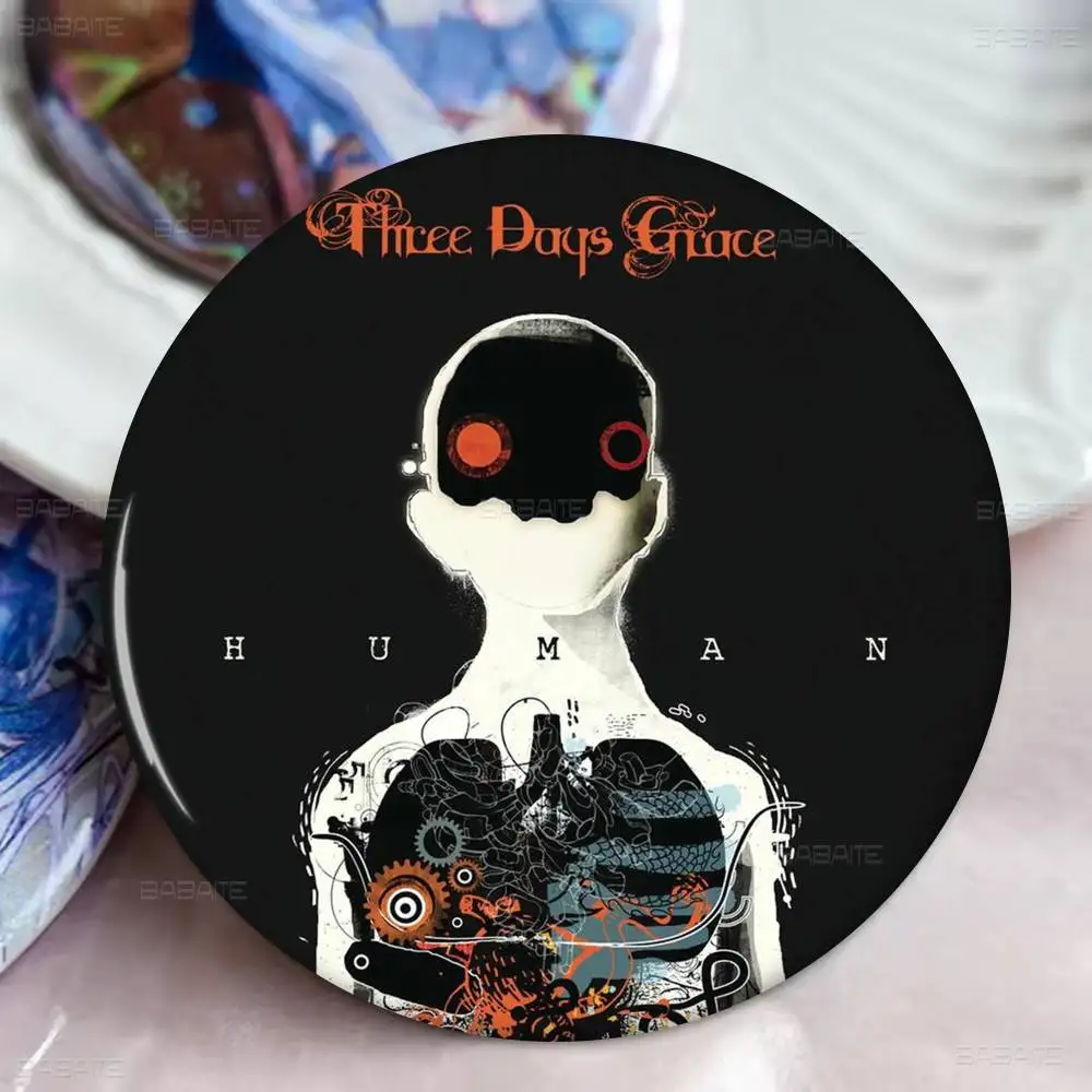 T-Three Days Grace Band دبوس زر ناعم مشرق مطبوعة أيقونة هدية للأصدقاء شارة طوق بروش التلبيب دبوس معدني #6