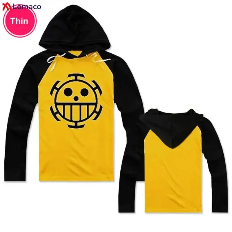 Disfraz de Cosplay de Anime de una pieza, sudaderas con capucha de Trafalgar Law, camiseta, ropa de mascarada, abrigo superior para hombre y mujer RZ1977