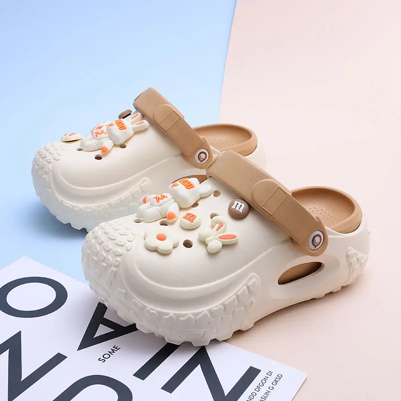 2024 new women clogs decorative charms girl\'s garden shoes eva soft cloud slide outdoor indoor beach