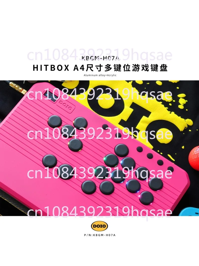 KBGM-H07A Hitbox Street Fighter Six Rocker Aluminum Alloy Gaming Keyboard Support PS5 switch