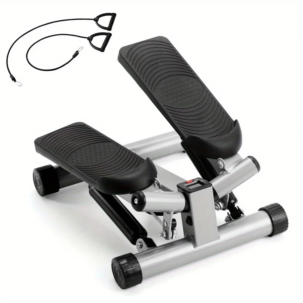 

Adjustable Foot Stepper with Resistance Bands for Home Fitness, Black