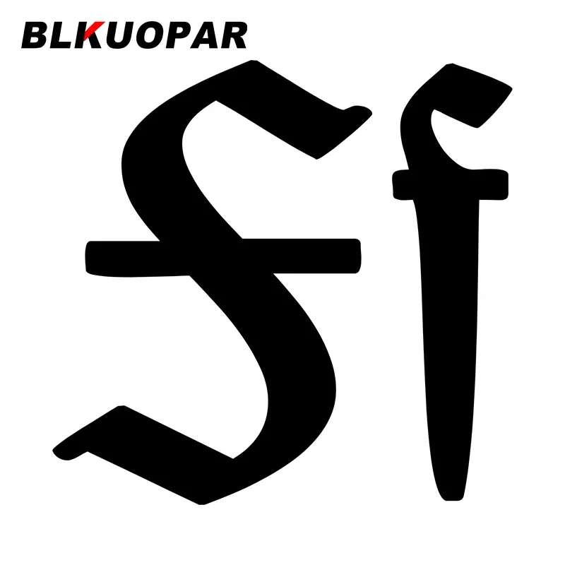 

BLKUOPAR For Typeface Car Stickers Sunscreen Decals Fashionable Vinyl Material Suitcase Personality Decor Campervan Waterproof