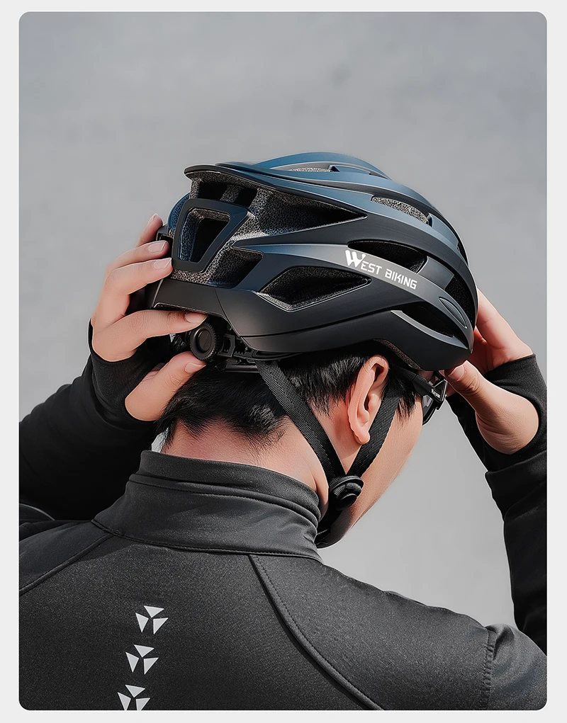WEST BIKING CE-zertifizierter Fahrradhelm, magnetische Schutzbrille, USB-Rücklicht, verstellbar, 56–65 cm, M-XL, XXL, für Herren, für Straßen- und Mountainbiking – Detail 21