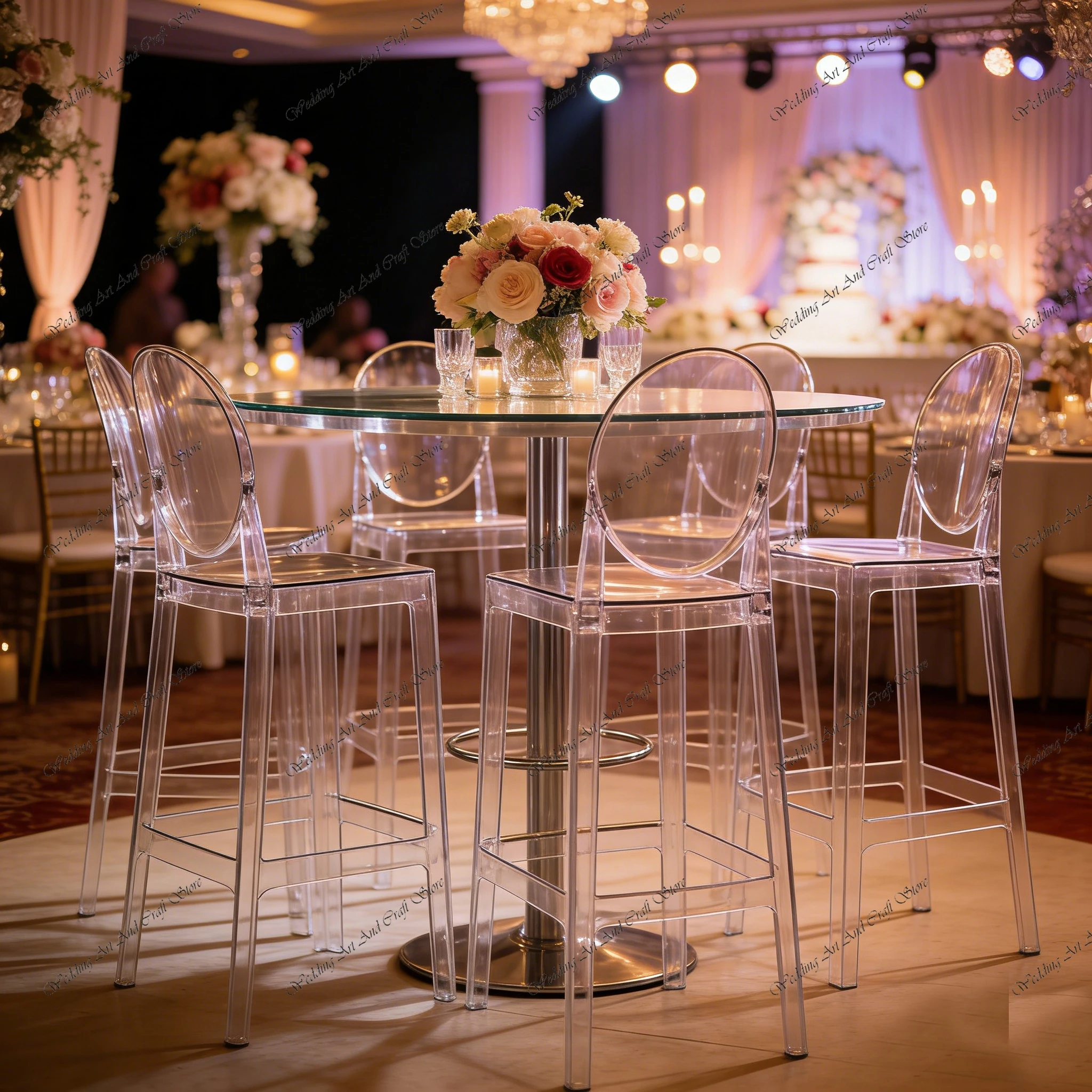 36pcs f30 46.5in Wedding Garden Transparent PC Plastic Bar Chair Ghost Chair Bar Stool Restaurant Dining Room Furniture ivy912