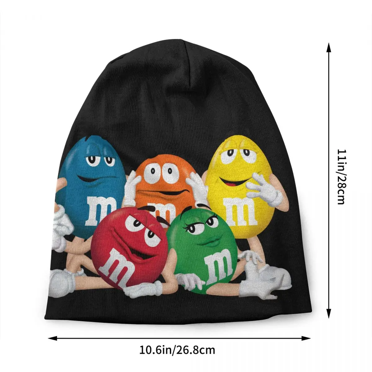 Funny M&M's Chocolate Candy Meme Bonnet Hats Street Knitted Hat For Women Men Warm Winter Skullies Beanies Caps