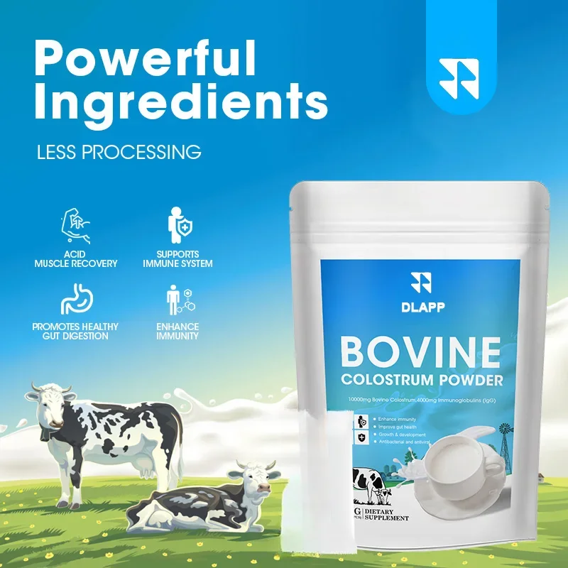 Natural Grass Fed, 40% lgG, Bovine Colostrum Supplement for Gut & Digestive Health, Immune Promote Growth and Development