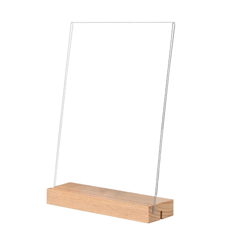 Suporte de Papel para Cardápio com Ranhura Inclinada/Reta, 2 Usos, Suporte de Sinalização de Cardápio Altamente Transparente, Impermeável e Reutilizável