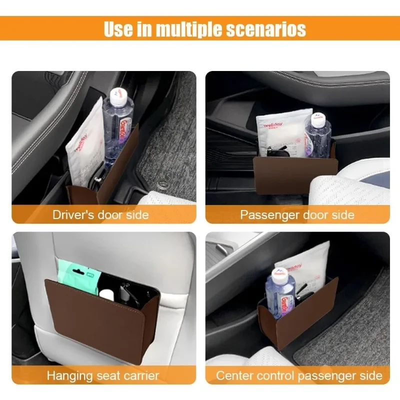 Universal Car Trash Can Auto Seat Back-mounted Storage Box Foldable Multi-functional Trash Can Car Inner Waterproof Accessories