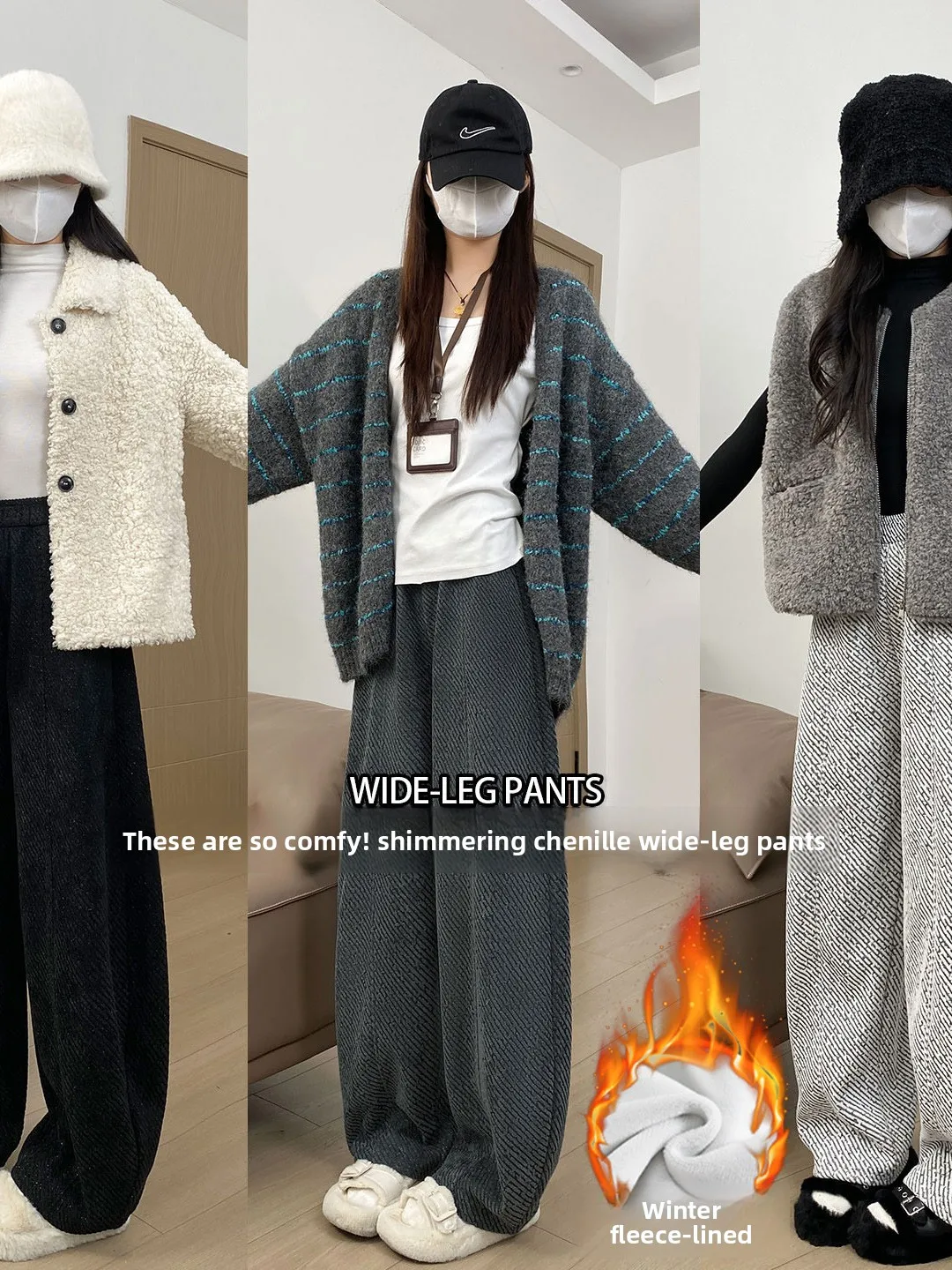 Bla Wijde Pijpen Broek Dames 2025, Nieuwe Initial Winter Fce Thiened Bent Knife Klein Formaat Banaan Sportbroek Casual Hoge W...