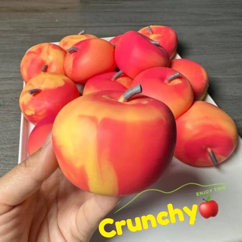 Crunchy Squishy Stress Simulate Apple Fidget Toy Crunchy Squeeze Ball Round Blocks Filled ASMR Anti Stress Toys Christmas Gift - view 2