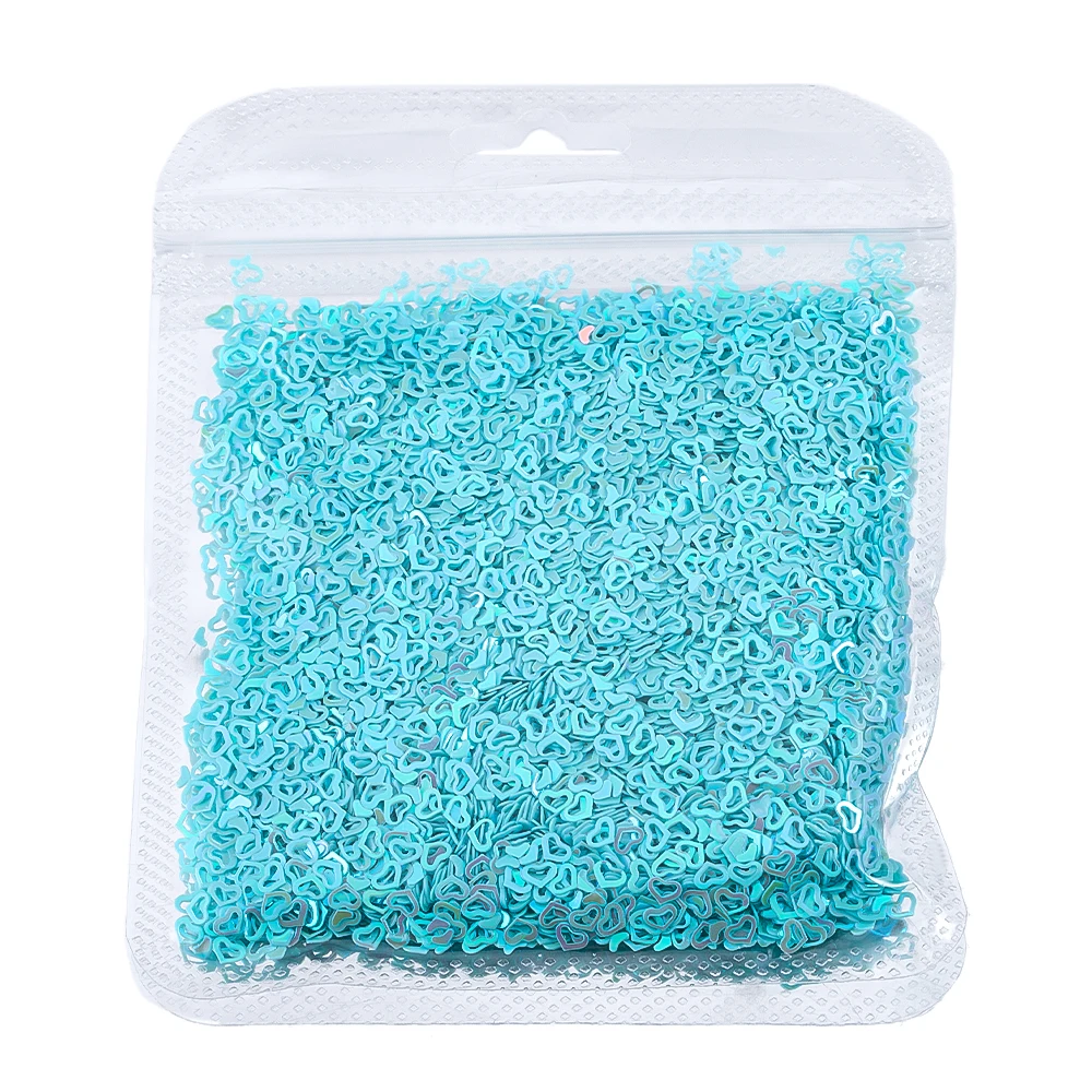 22g/bag Mixed Heart-Shaped Plastic Sequins 4mm Glitter Sequins Nail Art Decoration Material DIY Sewing Accessory Supplies
