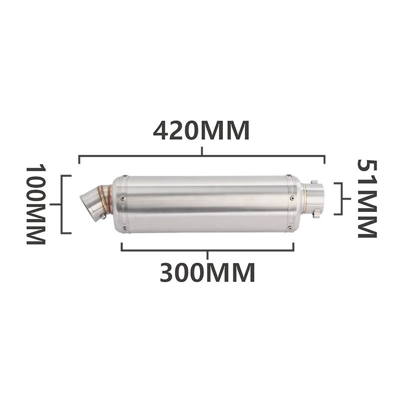 Universal 51mm Motorcycle Exhaust Pipe Escape 420MM For CBR650 R6 ER6N MT09 CF675SR Ninja650 NC700 Muffler Removable DB Killer - view 6