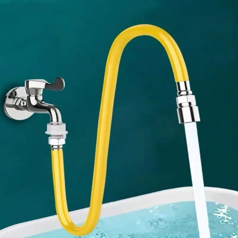 Faucet Extension Hose Adjustable Thickened 304 Stainless Steel Material Adjustment Free Bend Splash Proof Extension Tube Adapte
