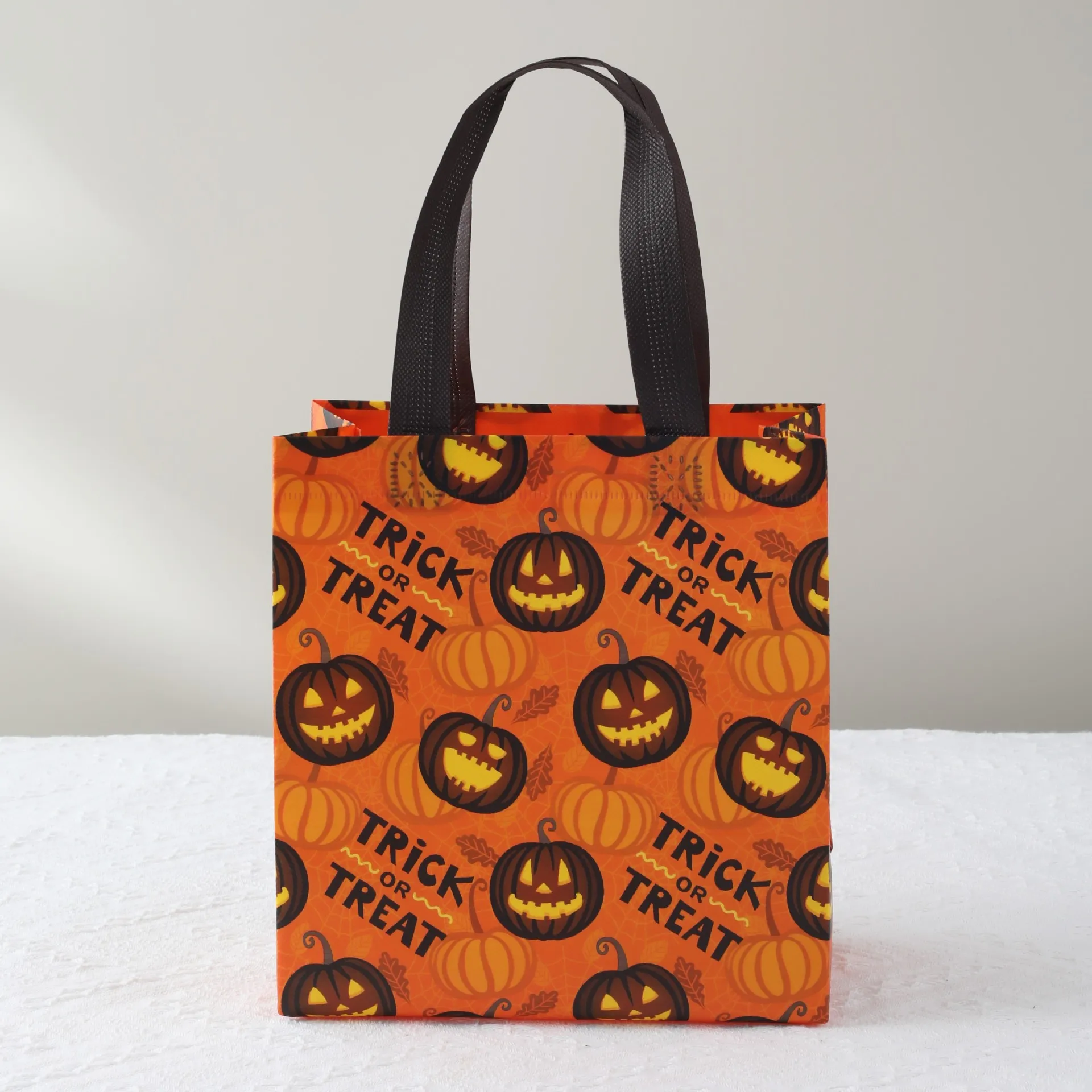 Halloween Non-woven Bag Witch Pumpkin Handbag Foldable Food Gift Shopping Gift Storage Bag