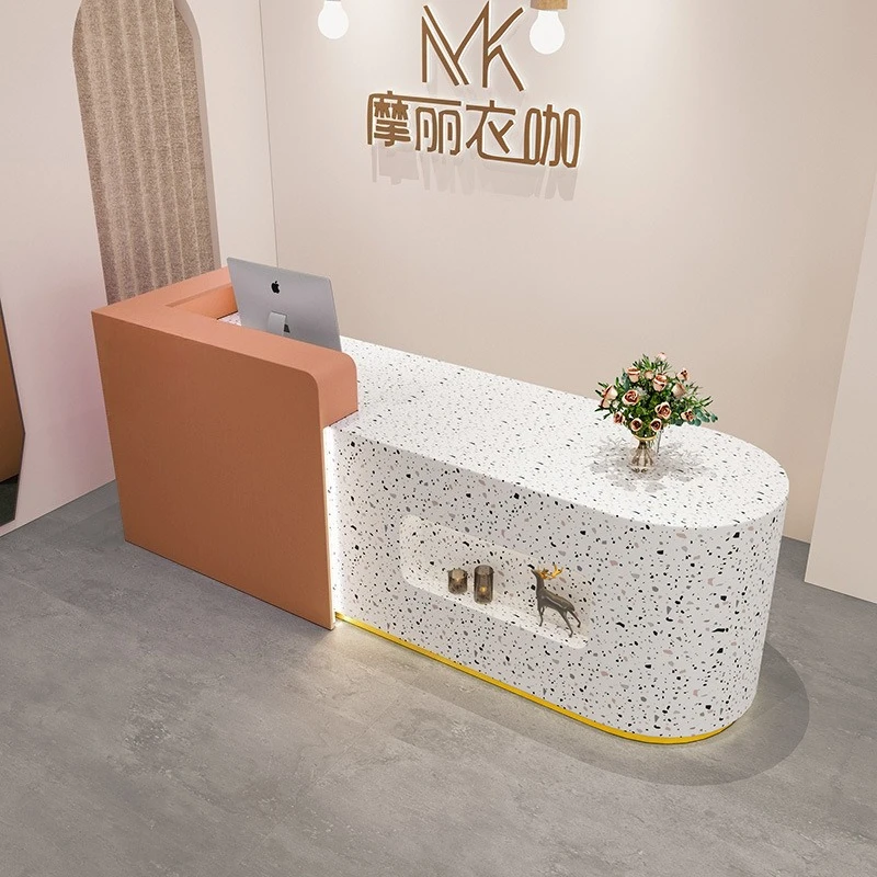 Light luxury high-end Reception Desks milk shop beauty Reception Desks commercial square Office Furniture receptie ZY40JDT