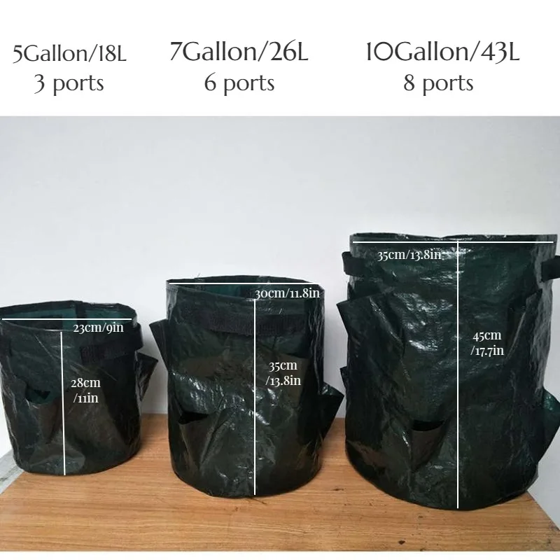 5/7/10 Gallon PE Strawberry Planter Grow Bags Potato Pot Gardening Pots Home Jardin Flower Veg Tomato Planting Tools Container gallery 1