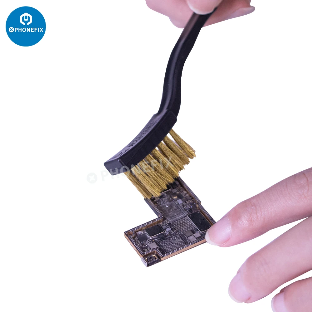 Anti-Static Brush Esd Safe Nylon Cleaning Brush Black Non Slip Handle PCB Rework Dust Brush for Mobile Phone Repair Soldering