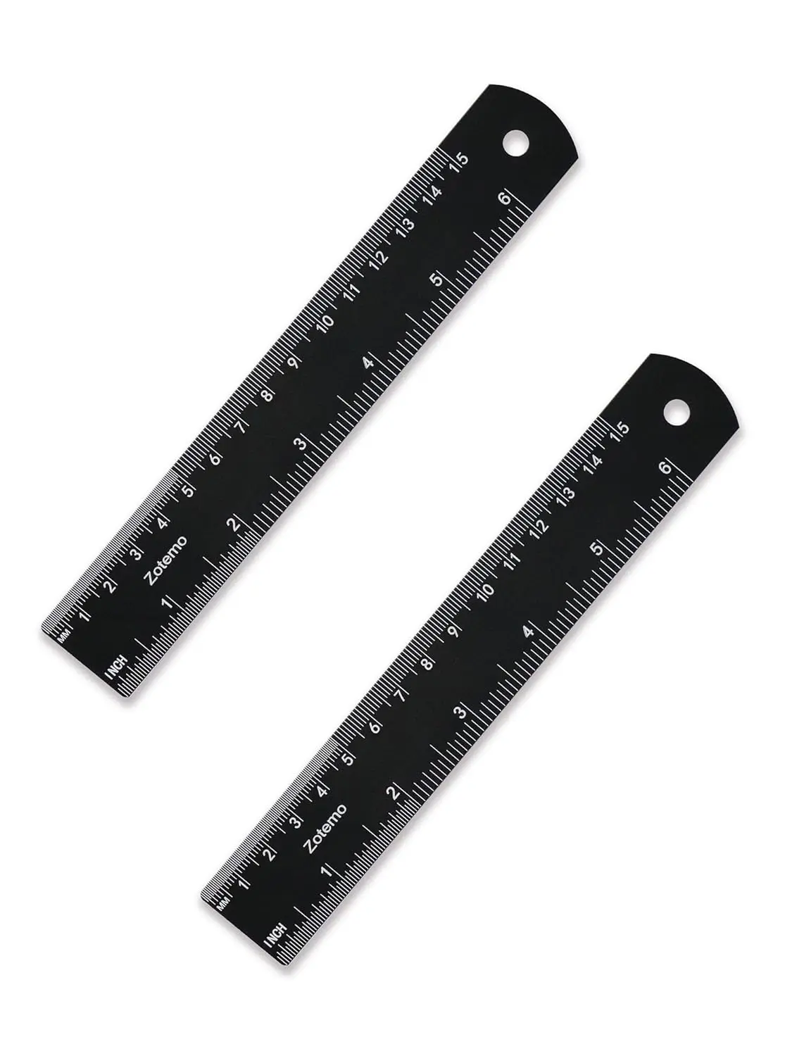 

6 Inch Metal Ruler Set - Dual Scale Metric & Imperial, Laser Engraved, Edge-to-Edge Measuring for School, Geometry, Crafting &