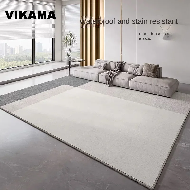 VIKAMA Crystal Pile Living Room Dirty Resistant Easy Care Non-Slip Carpet Premium Feeling Large Sofa Coffee Table Rugs