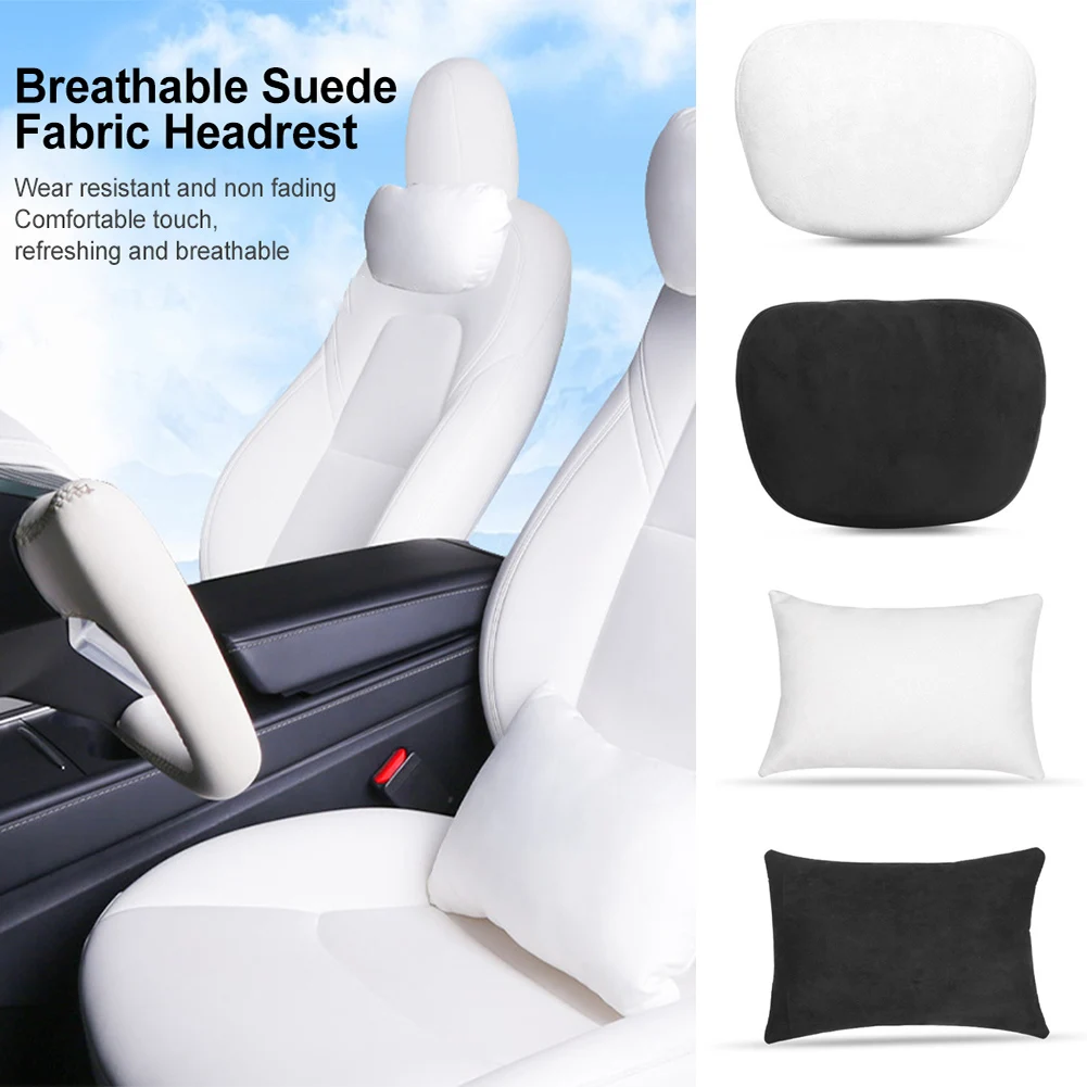 For Tesla Model 3 Y Car Neck Waist Pillows Soft Cushion Headrest Lumbar Support Pillow Fatigue Relief Auto Interior Accessories