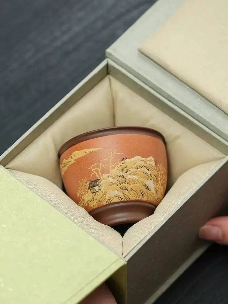 Yishu Chun Classy Purple Sand Tea Famous Pure Hand-Painted National Style Landscape Master Cup Chunhe Jingming 120C