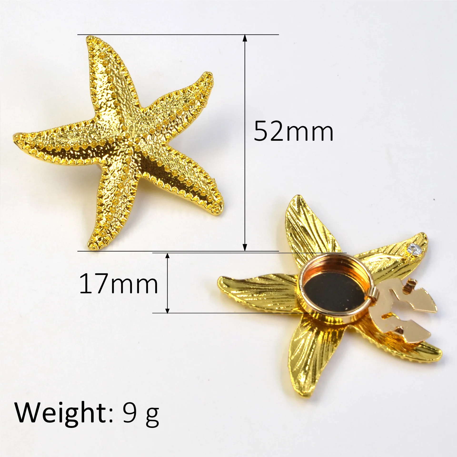 Starfish Shape Cufflink Covers, Gold/Silver Cufflink Tops for DIY Cufflinks Shirt Cuff Decor, unisex Fashion Jewelry Accessories